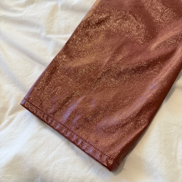 Wilfred Tempest Pant | High-Rise Italian Vinyl Coated Pants in Copper Brown - Picture 14 of 14